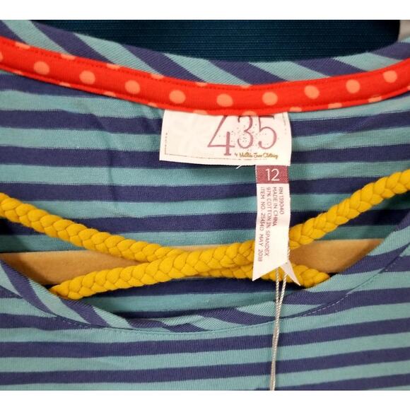 NWT 435 Matilda Jane Long Way Home Blue Stripe Dress Girls Size 12 Spring Summer - Picture 4 of 8